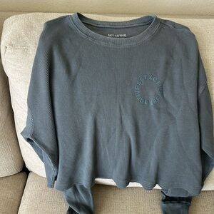 Setactive Waffle Knit Cropped Long Sleeve